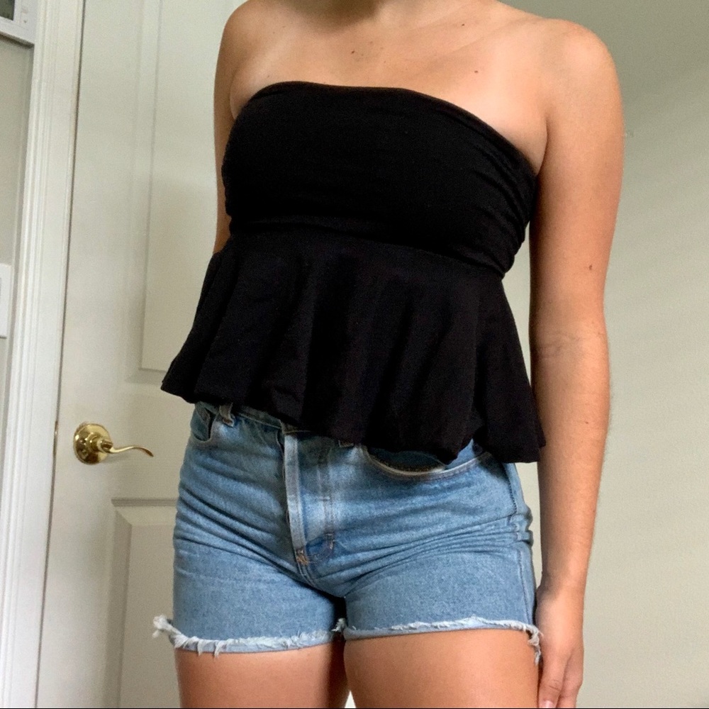 Zara Strapless Black Top 🖤
